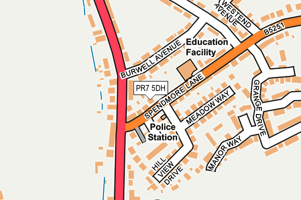 PR7 5DH map - OS OpenMap – Local (Ordnance Survey)