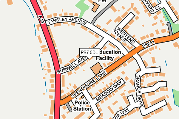 PR7 5DL map - OS OpenMap – Local (Ordnance Survey)