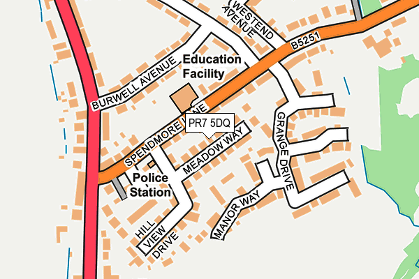 PR7 5DQ map - OS OpenMap – Local (Ordnance Survey)