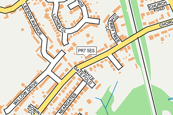 PR7 5ES map - OS OpenMap – Local (Ordnance Survey)