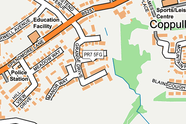 PR7 5FG map - OS OpenMap – Local (Ordnance Survey)