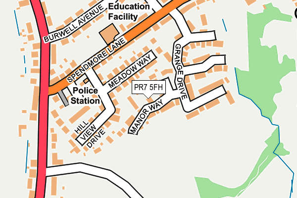 PR7 5FH map - OS OpenMap – Local (Ordnance Survey)