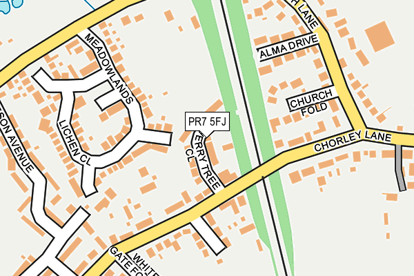 PR7 5FJ map - OS OpenMap – Local (Ordnance Survey)