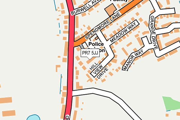 PR7 5JJ map - OS OpenMap – Local (Ordnance Survey)