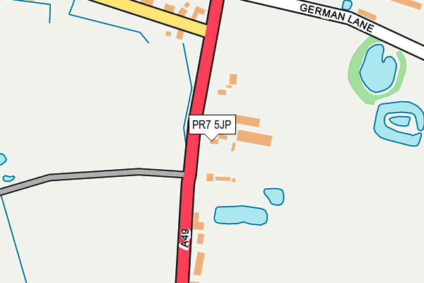 PR7 5JP map - OS OpenMap – Local (Ordnance Survey)