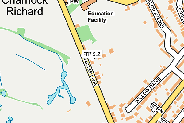 PR7 5LZ map - OS OpenMap – Local (Ordnance Survey)
