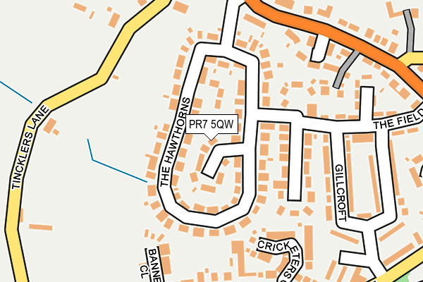 PR7 5QW map - OS OpenMap – Local (Ordnance Survey)