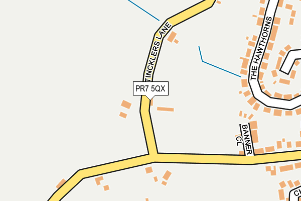 PR7 5QX map - OS OpenMap – Local (Ordnance Survey)