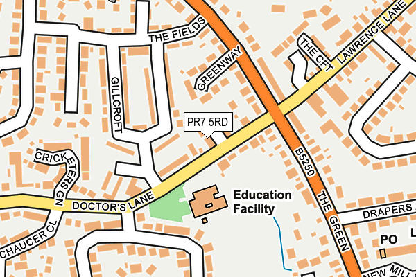 PR7 5RD map - OS OpenMap – Local (Ordnance Survey)
