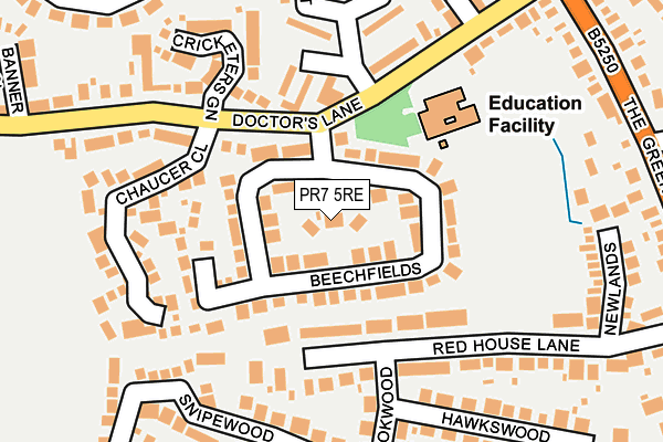 PR7 5RE map - OS OpenMap – Local (Ordnance Survey)