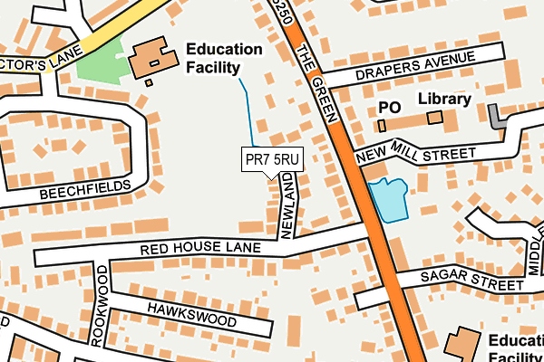 PR7 5RU map - OS OpenMap – Local (Ordnance Survey)