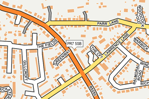 PR7 5SB map - OS OpenMap – Local (Ordnance Survey)