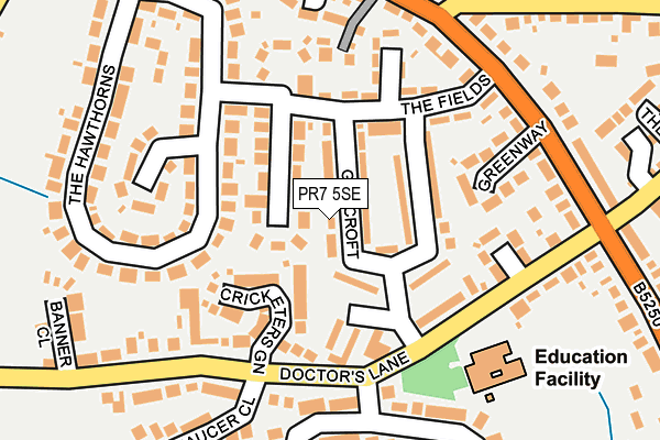 PR7 5SE map - OS OpenMap – Local (Ordnance Survey)
