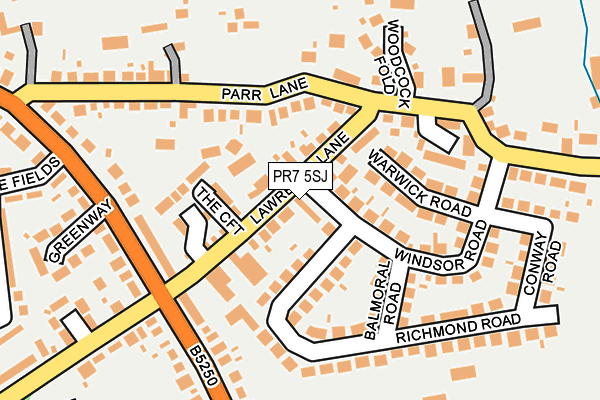 PR7 5SJ map - OS OpenMap – Local (Ordnance Survey)