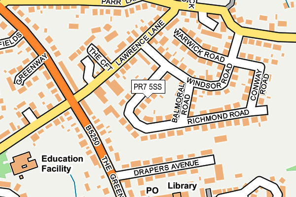 PR7 5SS map - OS OpenMap – Local (Ordnance Survey)