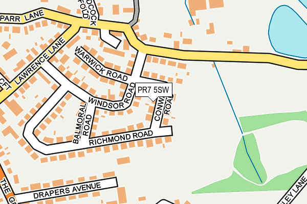 PR7 5SW map - OS OpenMap – Local (Ordnance Survey)