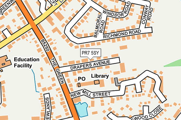 PR7 5SY map - OS OpenMap – Local (Ordnance Survey)