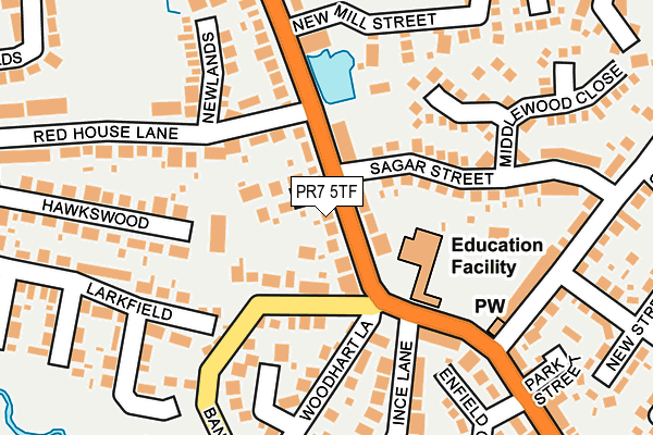 PR7 5TF map - OS OpenMap – Local (Ordnance Survey)
