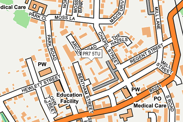 PR7 5TU map - OS OpenMap – Local (Ordnance Survey)