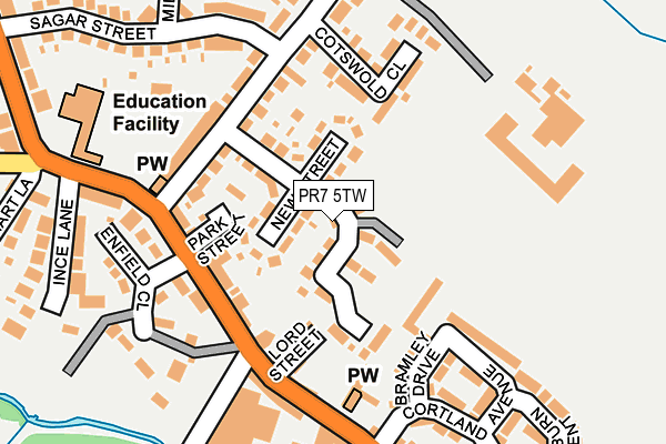 PR7 5TW map - OS OpenMap – Local (Ordnance Survey)