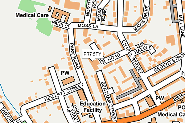 PR7 5TY map - OS OpenMap – Local (Ordnance Survey)