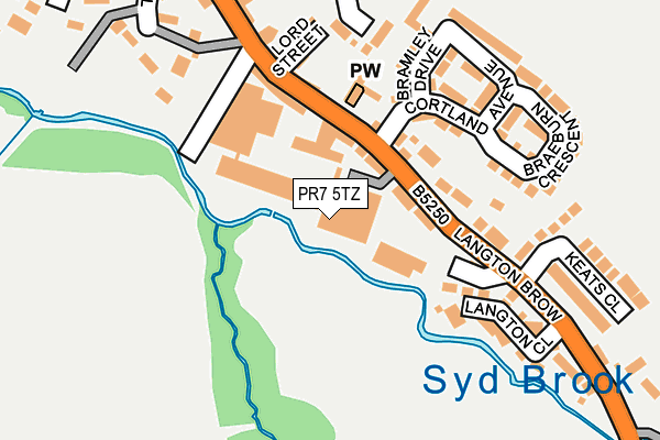 PR7 5TZ map - OS OpenMap – Local (Ordnance Survey)