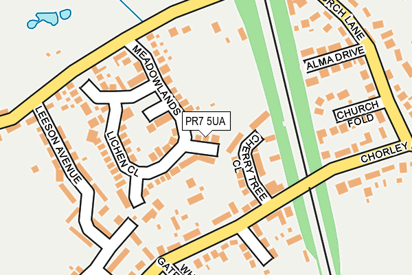 PR7 5UA map - OS OpenMap – Local (Ordnance Survey)