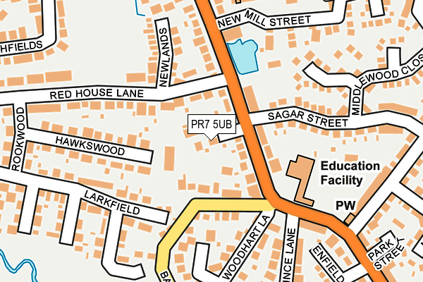PR7 5UB map - OS OpenMap – Local (Ordnance Survey)