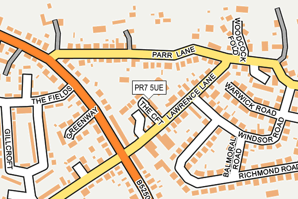PR7 5UE map - OS OpenMap – Local (Ordnance Survey)