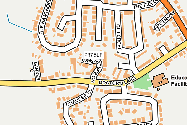 PR7 5UF map - OS OpenMap – Local (Ordnance Survey)