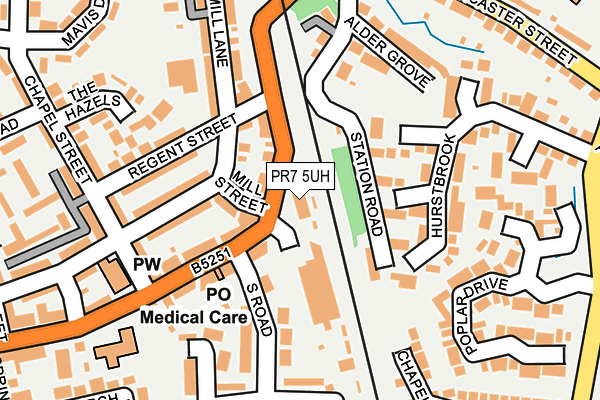 PR7 5UH map - OS OpenMap – Local (Ordnance Survey)