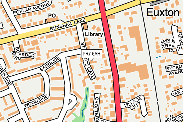 PR7 6AH map - OS OpenMap – Local (Ordnance Survey)