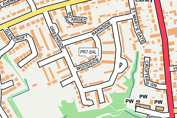 PR7 6AL map - OS OpenMap – Local (Ordnance Survey)
