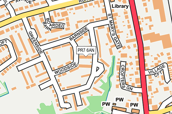 PR7 6AN map - OS OpenMap – Local (Ordnance Survey)