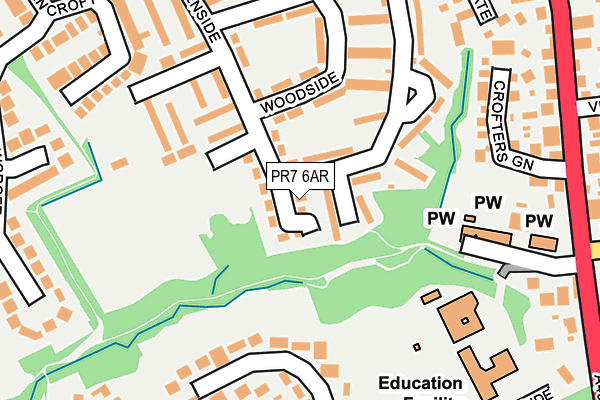 PR7 6AR map - OS OpenMap – Local (Ordnance Survey)