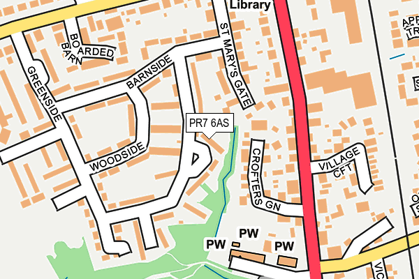 PR7 6AS map - OS OpenMap – Local (Ordnance Survey)