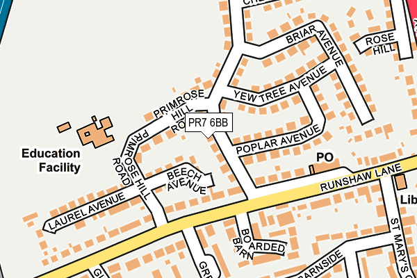 PR7 6BB map - OS OpenMap – Local (Ordnance Survey)