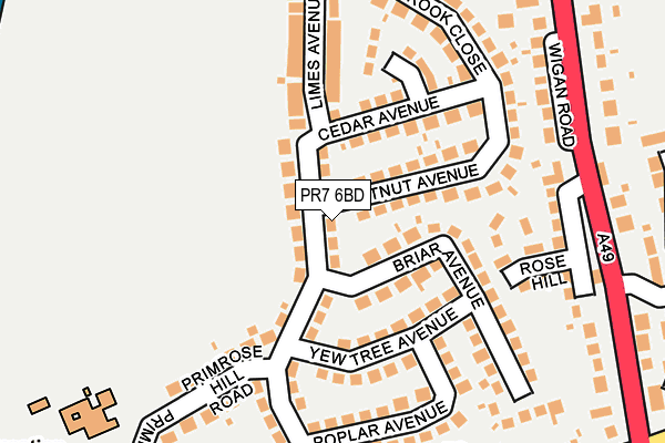 PR7 6BD map - OS OpenMap – Local (Ordnance Survey)