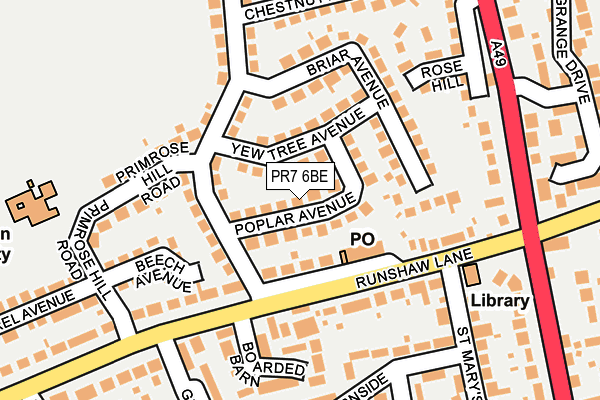 PR7 6BE map - OS OpenMap – Local (Ordnance Survey)