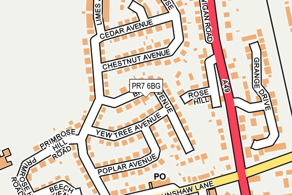 PR7 6BG map - OS OpenMap – Local (Ordnance Survey)