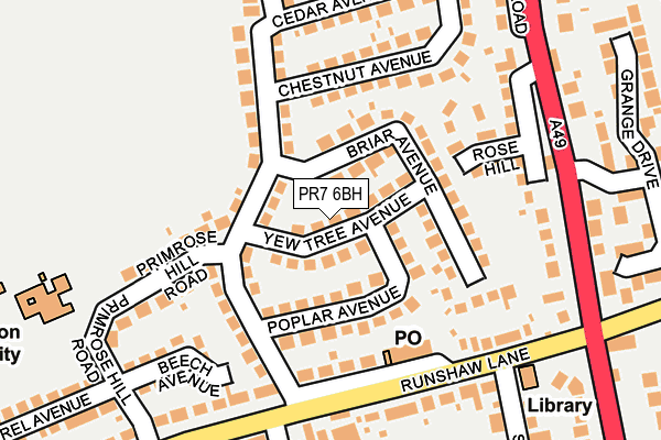 PR7 6BH map - OS OpenMap – Local (Ordnance Survey)