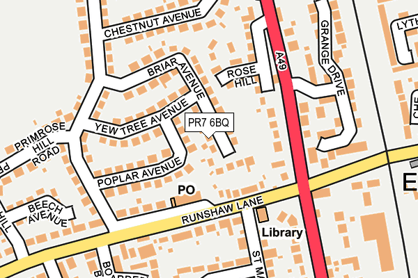 PR7 6BQ map - OS OpenMap – Local (Ordnance Survey)