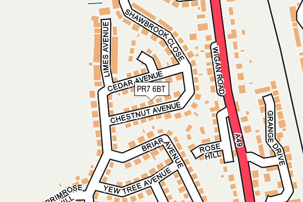PR7 6BT map - OS OpenMap – Local (Ordnance Survey)