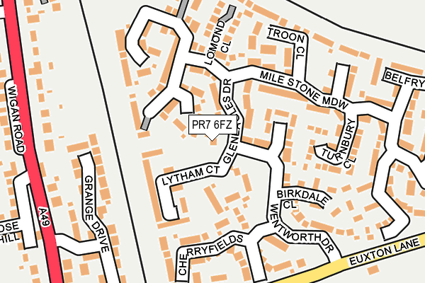 PR7 6FZ map - OS OpenMap – Local (Ordnance Survey)