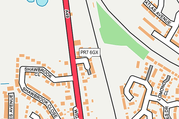 PR7 6GX map - OS OpenMap – Local (Ordnance Survey)