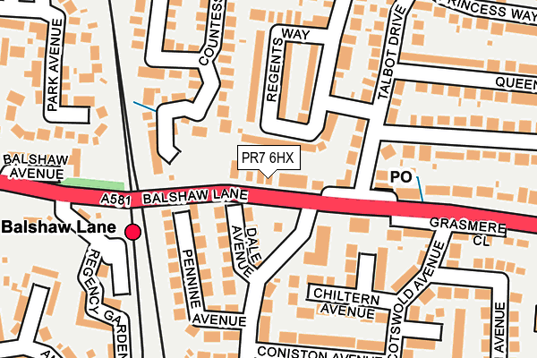 PR7 6HX map - OS OpenMap – Local (Ordnance Survey)