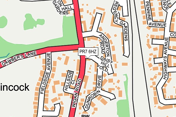 PR7 6HZ map - OS OpenMap – Local (Ordnance Survey)
