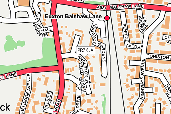 PR7 6JA map - OS OpenMap – Local (Ordnance Survey)