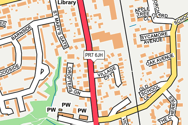PR7 6JH map - OS OpenMap – Local (Ordnance Survey)
