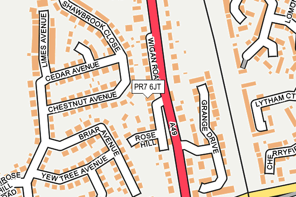 PR7 6JT map - OS OpenMap – Local (Ordnance Survey)